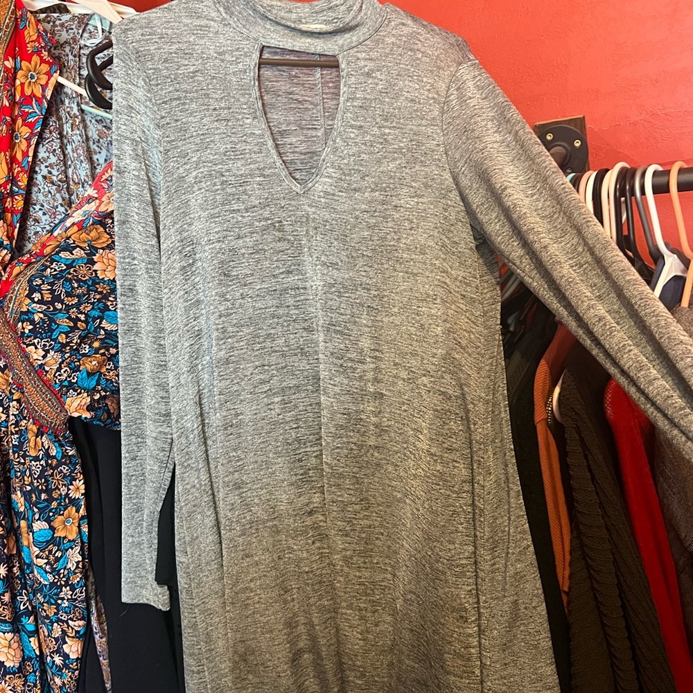 Gray Long Sleeve Dress
